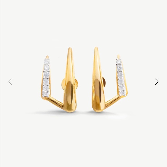 missoma Jewelry - Missoma NEW LARGE CLAW PAVE DOUBLE STUD EARRINGS